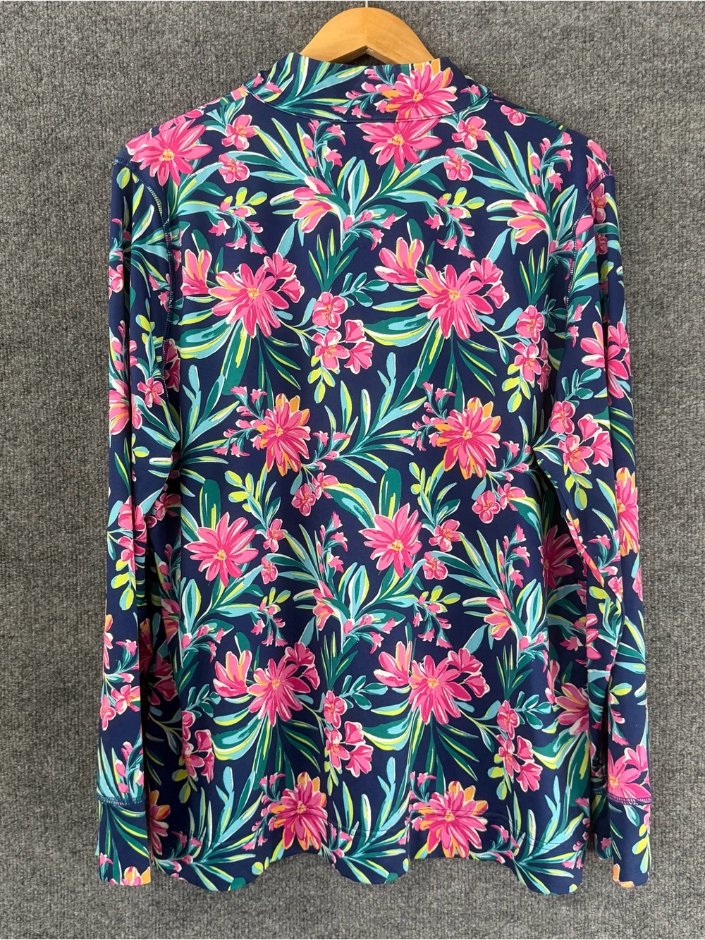 Stella Parker Womens Floral Long Sleeve Athletic Quarter Zip Top Size XXL - Picture 2 of 7